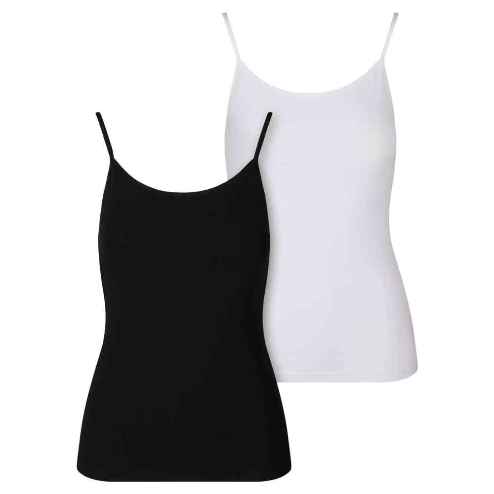 Urban Classics - Basic Cotton 2Pack Tanktop - Black/White